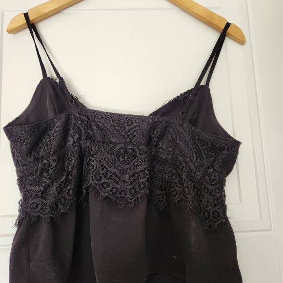 Dynamite Lace Trim Black Crop Top with Adjustable Spaghetti Straps Sz Small - Picture 4 of 4